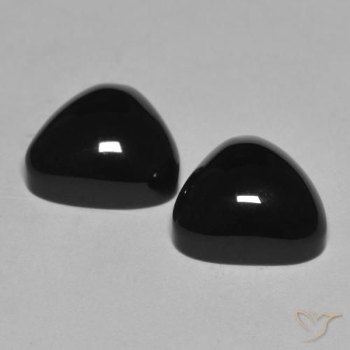 Gemas de Ónix Negro natural de 6.53 ct, Trillón, Opaco