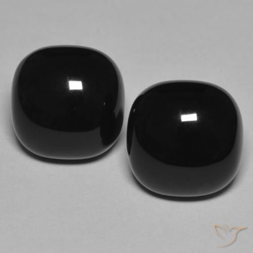 9.56ctw Natural Negro Ónix, Forma Cojín, Opaco
