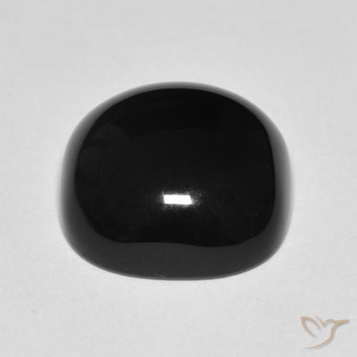 Ónix Negro natural de 4.74 ct, Forma Cojín, Opaco