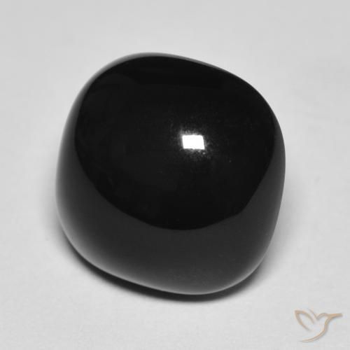 Ónix Negro natural de 4.51 ct, Forma Cojín, Opaco