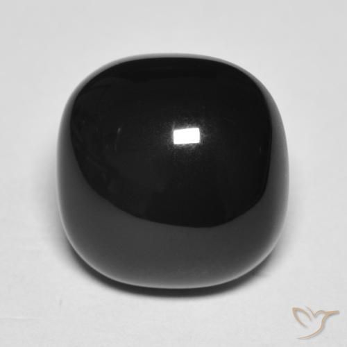 Ónix Negro natural de 4.81 ct, Forma Cojín, Opaco