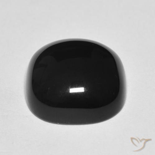 Ónix Negro natural de 4.81 ct, Forma Cojín, Opaco
