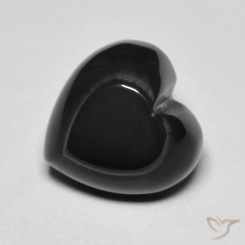 4.35ct Natural Negro Ónix, Corazón, Opaco