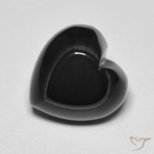 Ónix Negro natural de 4.35 ct, Corazón, Opaco