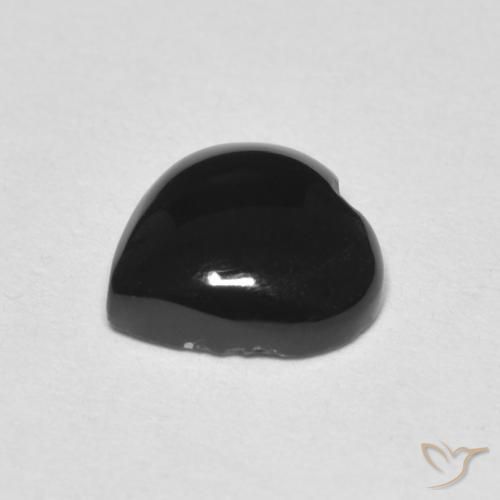 Ónix negro natural de 1,39 ct, forma de corazón, opaco