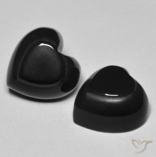 8.67ctw Natural Negro Ónix, Corazón, Opaco, Photo A