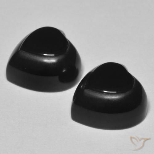Gemas de Ónix Negro natural de 8.67 ct, Corazón, Opaco