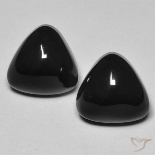 Gemas de Ónix Negro natural de 6.79 ct, Trillón, Opaco