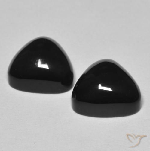 Gemas de Ónix Negro natural de 6.79 ct, Trillón, Opaco