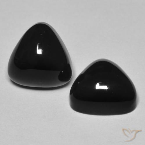 Gemas de Ónix Negro natural de 6.69 ct, Trillón, Opaco