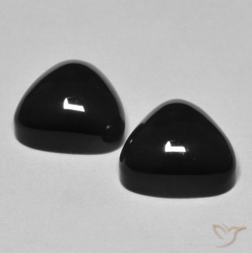 Gemas de Ónix Negro natural de 6.69 ct, Trillón, Opaco
