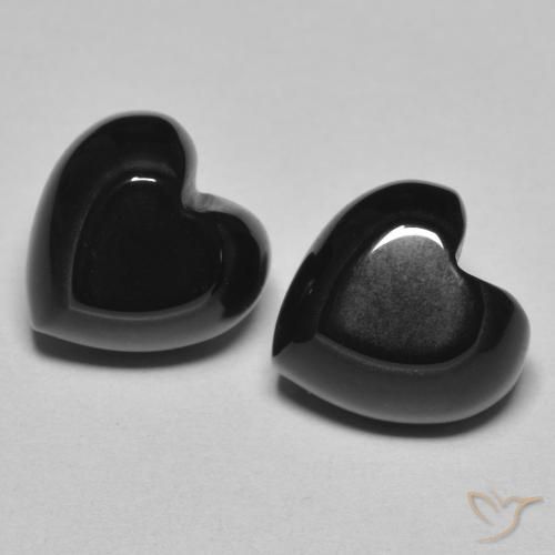 8.46ctw Natural Negro Ónix, Corazón, Opaco, Photo A
