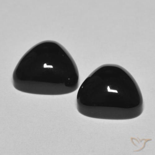 Gemas de Ónix Negro natural de 6.48 ct, Trillón, Opaco