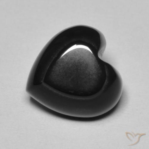 4.30ct Natural Negro Ónix, Corazón, Opaco