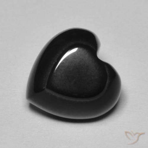 Ónix Negro natural de 4.30 ct, Corazón, Opaco