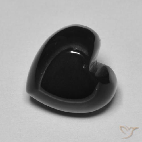 4.24ct Natural Negro Ónix, Corazón, Opaco