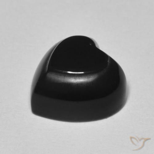 Ónix Negro natural de 4.24 ct, Corazón, Opaco