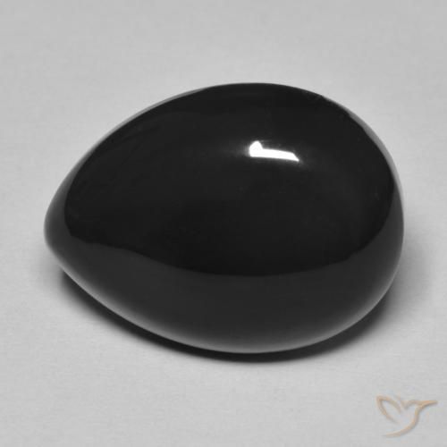 11.43ct Natural Negro Ónix, En forma de pera, Opaco