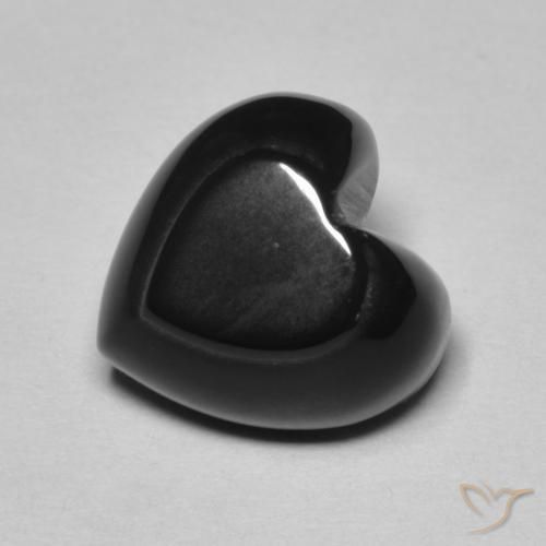 4.24ct Natural Negro Ónix, Corazón, Opaco