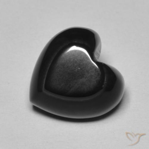 Ónix Negro natural de 4.24 ct, Corazón, Opaco
