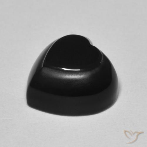 Ónix Negro natural de 4.24 ct, Corazón, Opaco