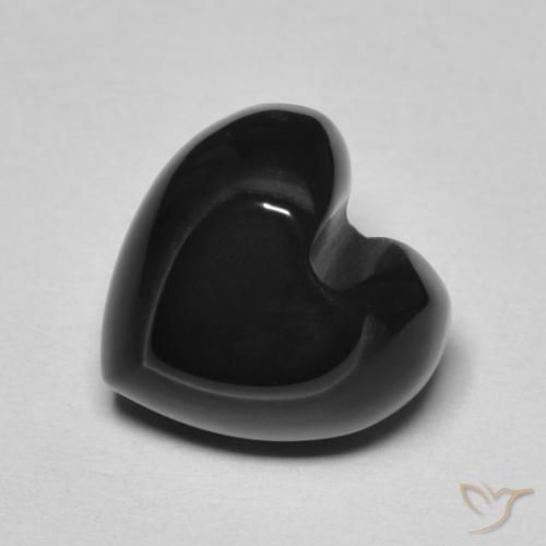 4.10ct Natural Negro Ónix, Corazón, Opaco