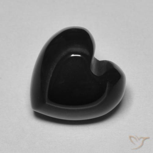 Ónix Negro natural de 4.10 ct, Corazón, Opaco