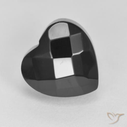 Ónix Negro natural de 4.38 ct, Corazón, Opaco