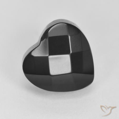 Ónix Negro natural de 4.16 ct, Corazón, Opaco