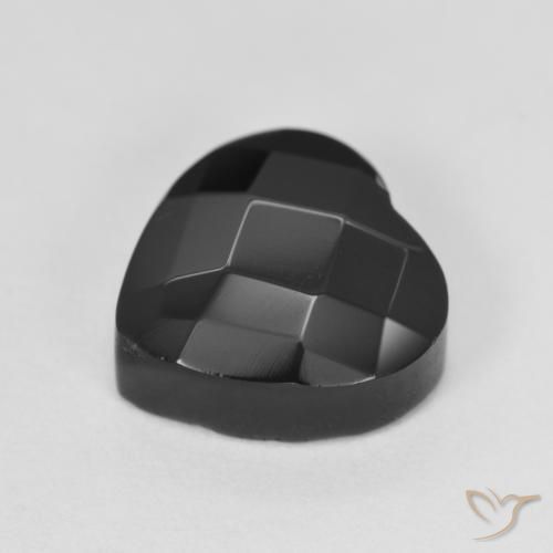 Ónix Negro natural de 4.16 ct, Corazón, Opaco