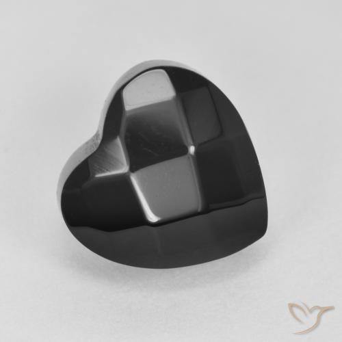 Ónix Negro natural de 4.19 ct, Corazón, Opaco