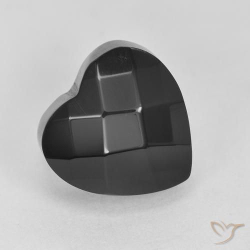 Ónix Negro natural de 4.35 ct, Corazón, Opaco