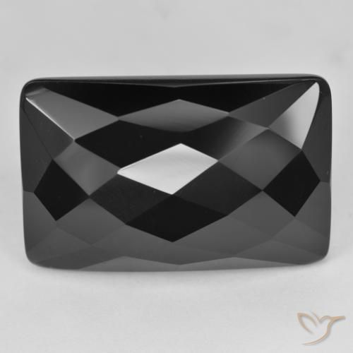 Ónix Negro natural de 33.59 ct, Forma Cojín, Opaco