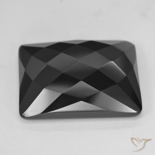 Ónix Negro natural de 26.38 ct, Corte Baguette, Opaco