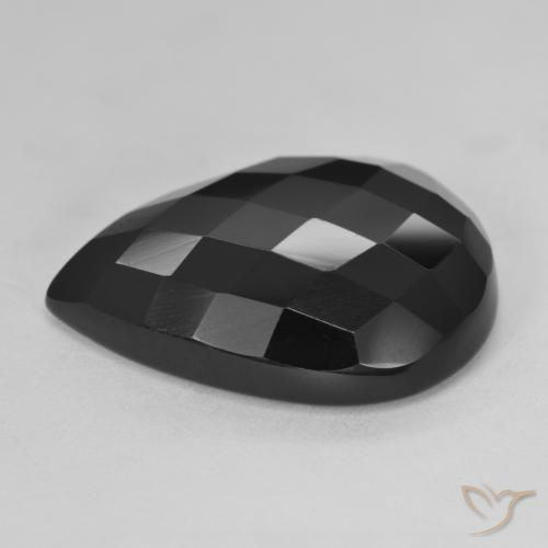 Ónix Negro natural de 20.08 ct, En forma de pera, Opaco