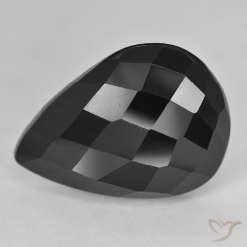 17.01ct Natural Negro Ónix, En forma de pera, Opaco