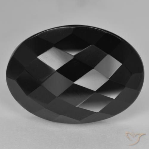 Ónix Negro natural de 20.56 ct, Ovalada, Opaco