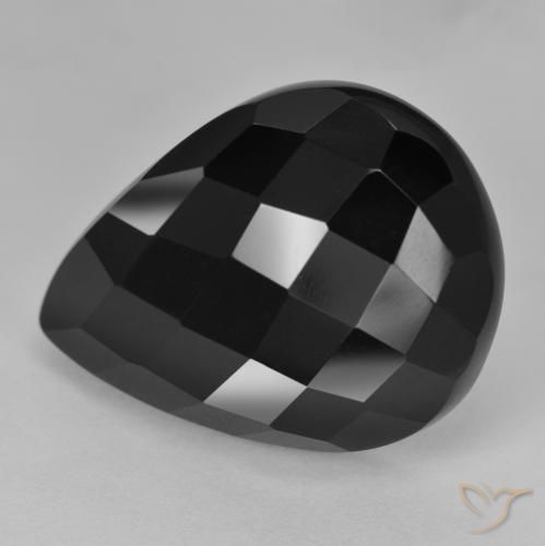 22.42ct Natural Negro Ónix, En forma de pera, Opaco