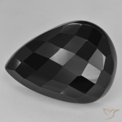 21.79ct Natural Negro Ónix, En forma de pera, Opaco