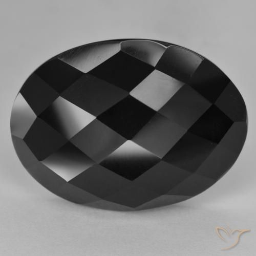 Ónix Negro natural de 27.22 ct, Ovalada, Opaco