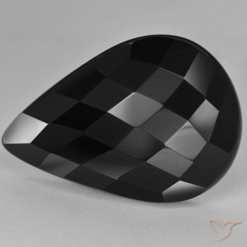 26.89ct Natural Negro Ónix, En forma de pera, Opaco