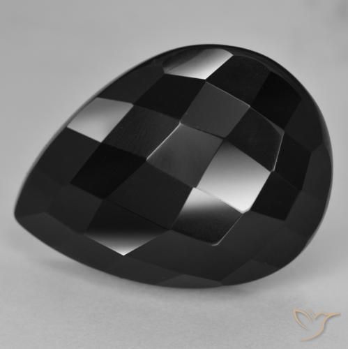 20.38ct Natural Negro Ónix, En forma de pera, Opaco