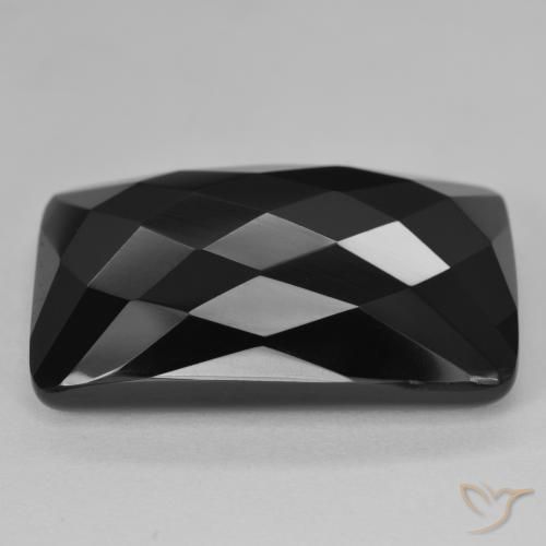 Ónix Negro natural de 24.81 ct, Forma Cojín, Opaco