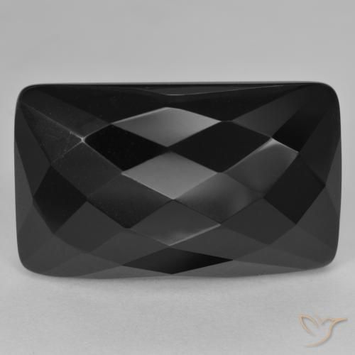 Ónix Negro natural de 24.81 ct, Forma Cojín, Opaco