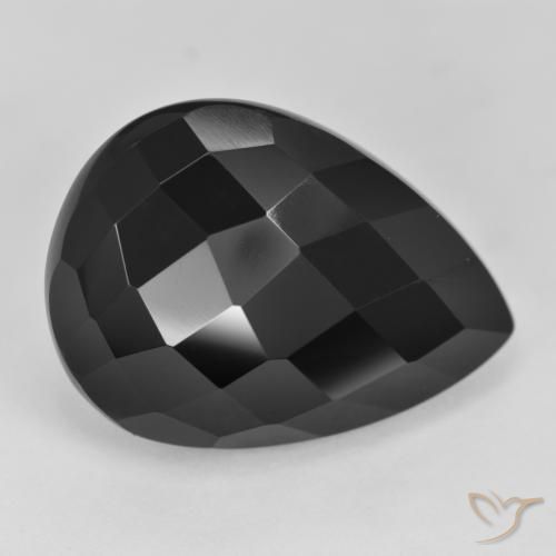 20.01ct Natural Negro Ónix, En forma de pera, Opaco