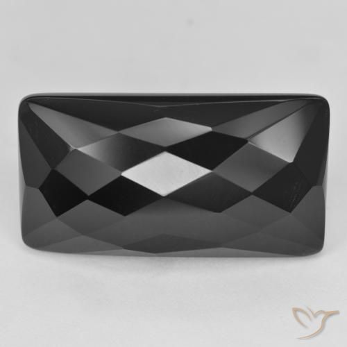 Ónix Negro natural de 22.75 ct, Corte Baguette, Opaco