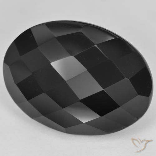 Ónix Negro natural de 28.87 ct, Ovalada, Opaco
