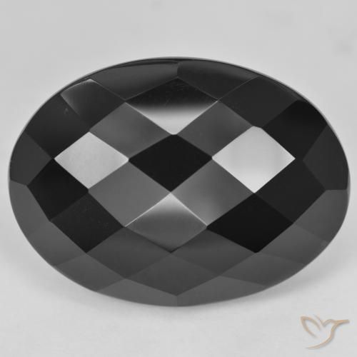 Ónix Negro natural de 28.87 ct, Ovalada, Opaco