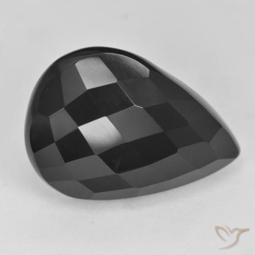 19.71ct Natural Negro Ónix, En forma de pera, Opaco