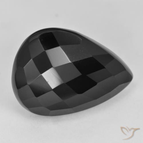 21.26ct Natural Negro Ónix, En forma de pera, Opaco